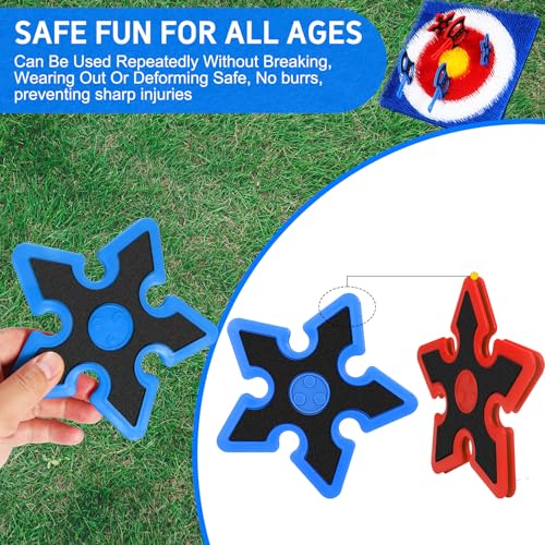 ARCUAT 8 Pcs Plastic Axe Throwing Game Set with Stars - Safe Indoor/Outdoor Fun