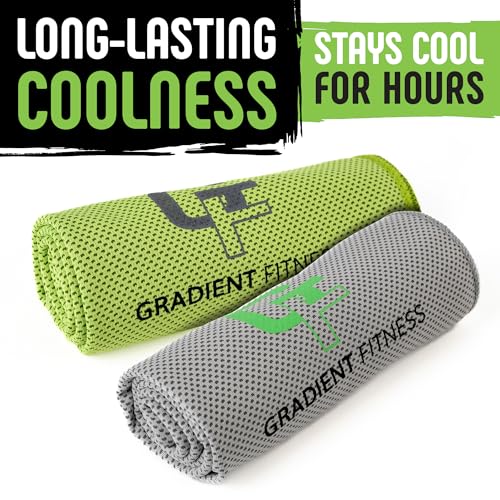 Cooling Towels for Sports & Gym - 4 Pack Breathable Sweat Towels - Green & Grey