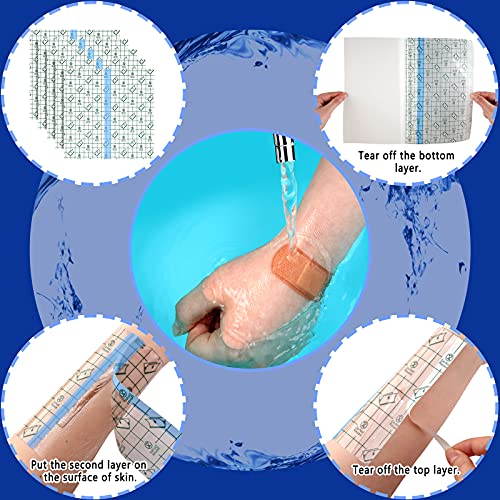 50 Pcs Waterproof Adhesive Bandages - 8 x 8 Inch Stretch Tape