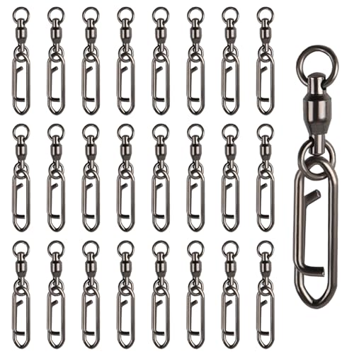 25 Pcs Fishing Speed Clips with Ball Bearing Swivels - 44lb