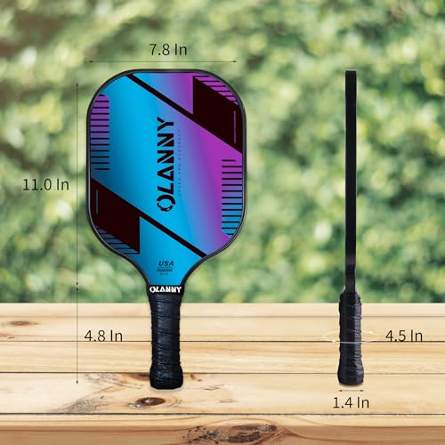 OLANNY Gradient Graphite Pickleball Paddles Set - Premium Fiber Face & Honeycomb Core