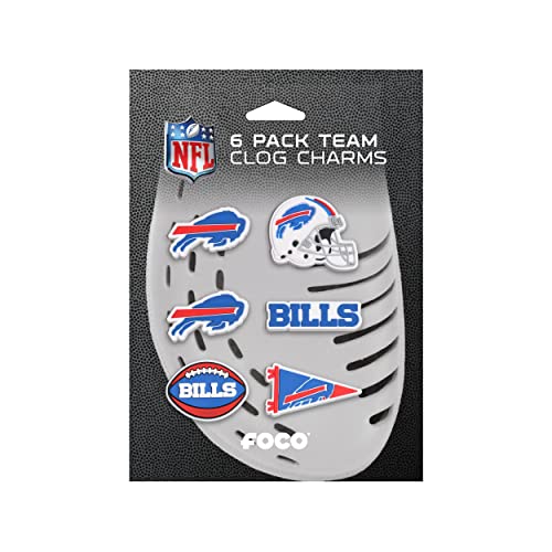 NFL Team Logo 6-Pack Shoe Charms for Unisex Adults