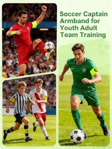 Captain's Armband Set - 6 Green Soccer & Rugby Armbands