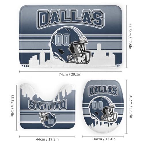 Custom 4PCS Dallas Shower Curtain Set - 72" x 72"