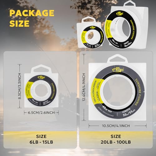 12LB Fluorocarbon Fishing Line - Virtually Invisible - 55 Yds Clear