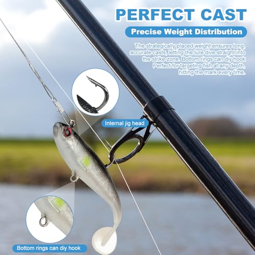 5-Piece Soft Paddle Tail Swim Baits - 3.5-Inch Pre-Rigged Fishing Lures