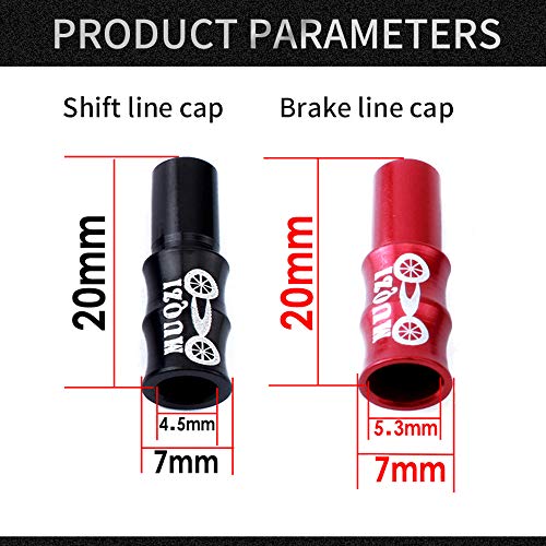 20-Piece Brake and Derailleur Cable End Caps - Black & Red