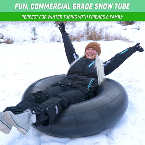 Heavy-Duty 44 Inch Tire Tube for Snow & Water Recreation - Black