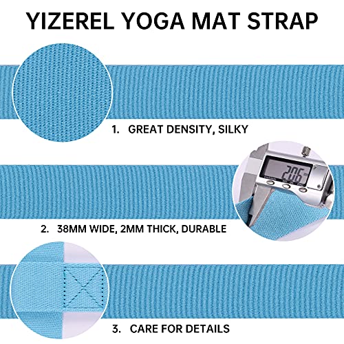 Adjustable Yoga Mat Strap Carrier - Black + Turquoise, 2 Packs