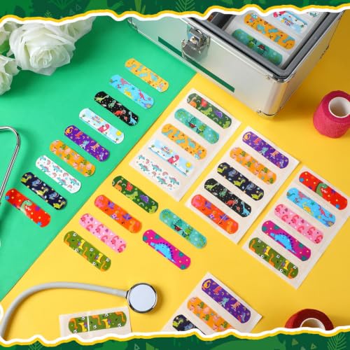 75 Pcs Kids Dinosaur Bandages - 15 Fun Adhesive Styles