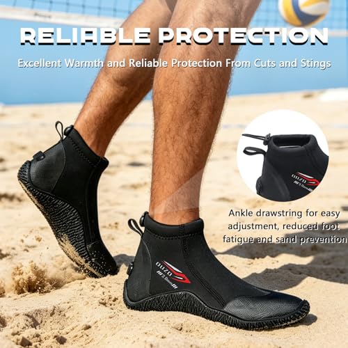 Skyone 3MM Neoprene Dive Boots Men Women, Anti-Slip Rubber Sole, Size 6/7