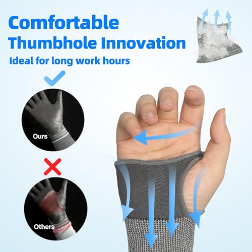 Schwer AIR-SKIN ANSI A6 Cut Resistant Arm Sleeves for Men & Women, Arm Protectors for High Risk Work, Gardening Sleeves