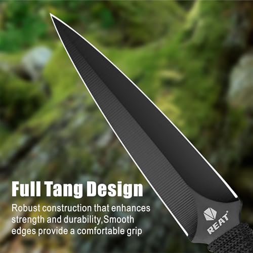 Throwing Knives Set - 3 Piece 6.5" 440 Stainless Steel with Sheath - Black
