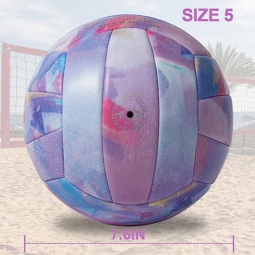 PECOGO Purple Size 5 Soft PU Leather Volleyball Indoor/Outdoor Sports Ball