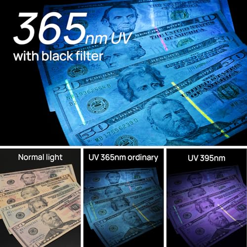 Consciot UV Flashlight Blacklight USB-C Rechargeable, 365nm LED Ultraviolet Light, Portable Woods Lamp for Pet Urine Detection, Dry Stains, Bed Bug, Curing Resin and Gel Nails, Yooperlites, 2 Pack