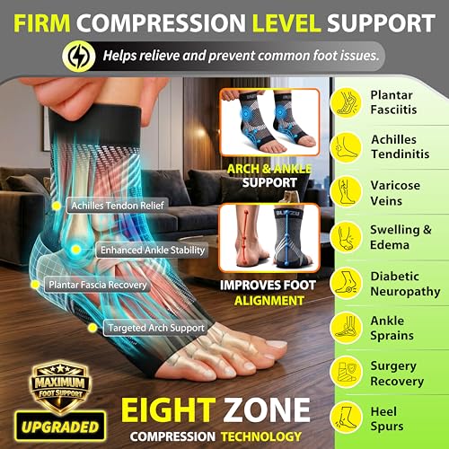 Compression Ankle Socks for Plantar Fasciitis & Pain Relief