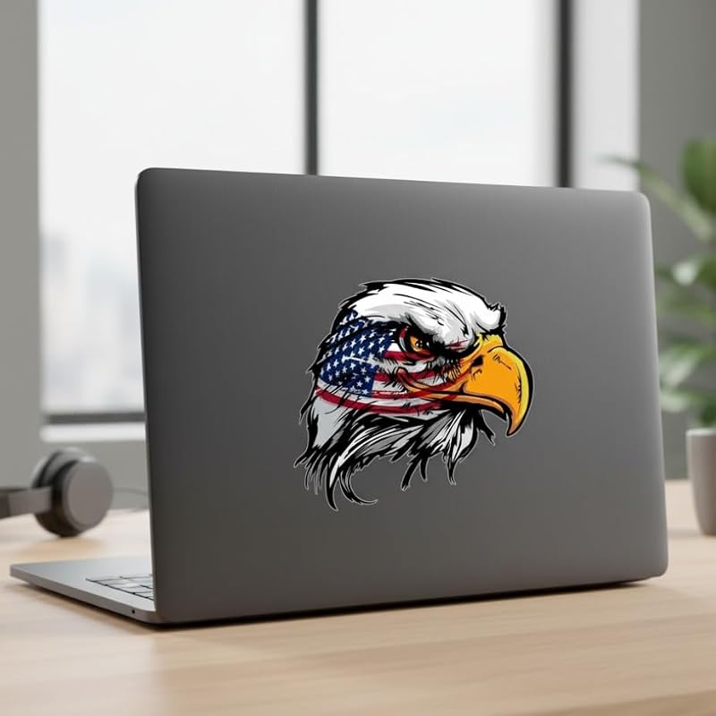 Patriotic Bald Eagle Vinyl Decal Sticker - 5 Inch
