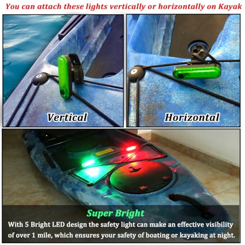 Battery Powered Waterproof Kayak Navigation Lights - Marine Stern & Paddle Board Safety Lights