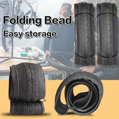 SIMEIQI 700x35C Foldable Bike Tires with 2 Tubes + Levers | Road Bicycle Replacement