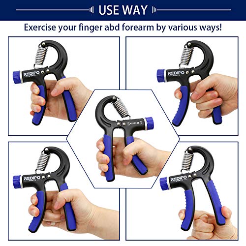 Adjustable Hand Grip Strengthener - 2 Pack Forearm Exerciser 20-90lbs