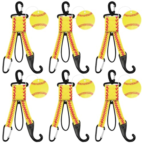 Eyourlife Yellow Softball Dugout Organizer Set - 6 Pieces with Bat Rack & Helmet Holder