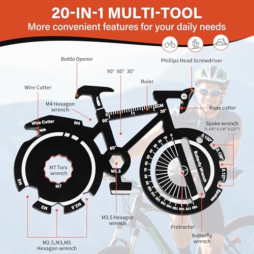 Bike Multi-Tool Bicycle-Shaped 20-in-1 Gift for Men - Cycling Accessories