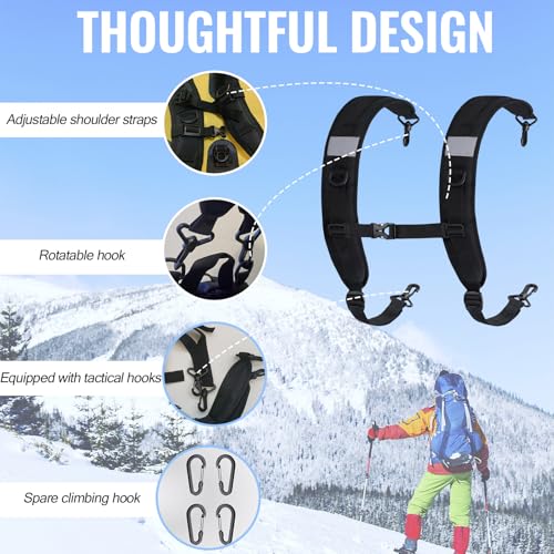 PAASTAI Adjustable Padded Backpack Shoulder Straps Black Plastic Replacement