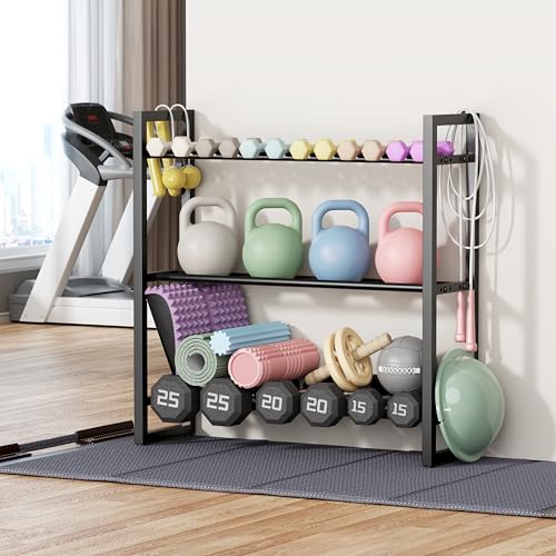 3 Tier Dumbbell Rack - Adjustable Weight Storage for Home Gym