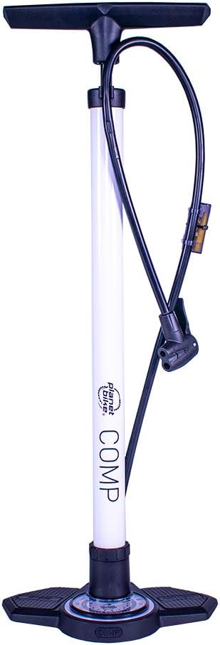 Planet Bike Comp Floor Pump - High-Pressure Performance | Durable White Design