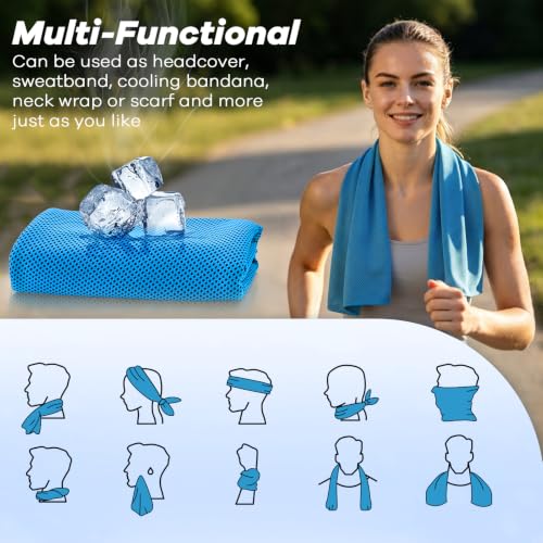 Cooling Towels for Neck and Face - 4 Pack, 40"x12" Size