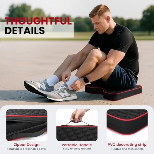 Portable Stadium Seat Cushions with Massage Dots - 2 Pack Black
