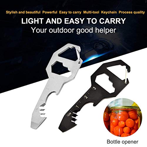 2PCS Stainless Steel Keychain Multi Tool - 6-in-1 EDC Gadget