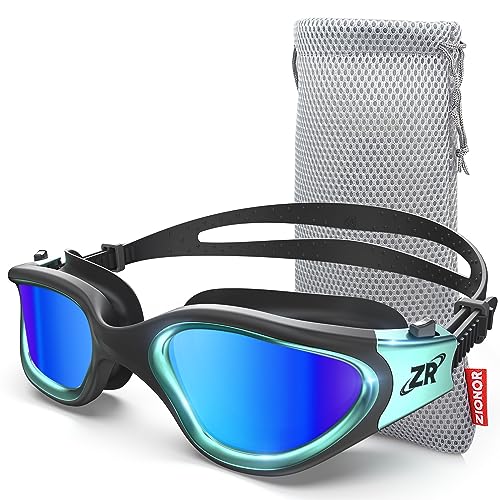 ZIONOR A8 Polarized Mirror Blue Swim Goggles - Anti-Fog, Unisex