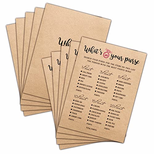 What's In Your Purse Bridal Shower Game Set - 30 Game Cards