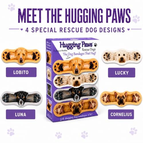 Adorable Dog Bandages - Hugging Paws Wound Wraps, 24 Ct