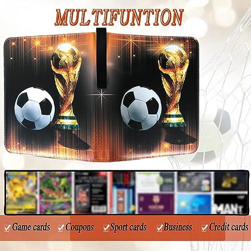 QANYYO 900 Pockets Soccer Card Binder with Removable Sleeves & Zipper Storage - Collectible Sports Card Album
