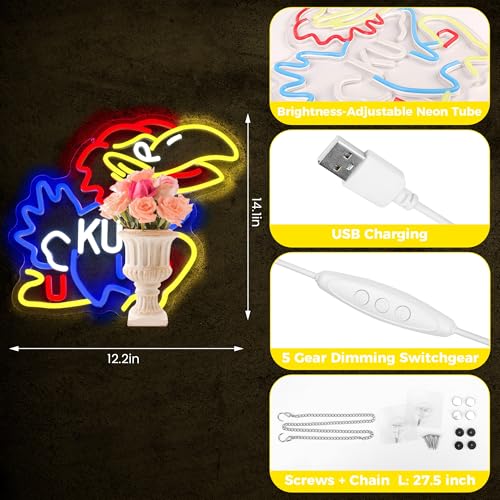 Dimmable University Basketball Team Neon Sign Light - 14.1x12.4in