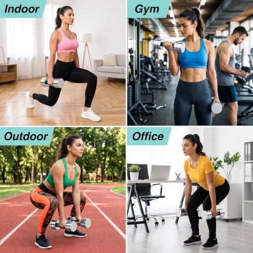 LIFERUN 5lb x2 Steel Adjustable Dumbbells Set — 10lb Total, Anti-Rust, Foam Handles