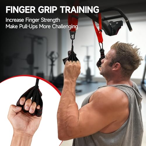 Grip Balls & Finger Straps Set - Red for Dead Hangs & Pull Ups