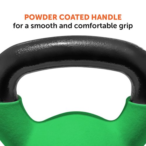 GYMENIST Kettlebell Fitness Iron Weights with Neoprene Coating Around The Bottom Half of The Metal Kettle Bell (18 LB)