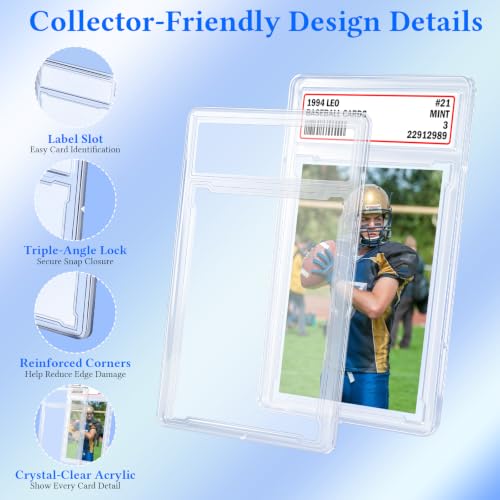 50-Pack Trading Card Slab Holders with 6 Snap Locks per Case - Succwoah