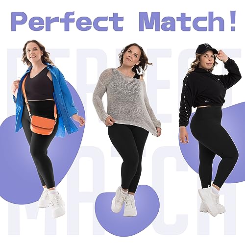Walifrey 4X-Large Pink Buttery Soft High-Waist Plus Size Leggings for Women
