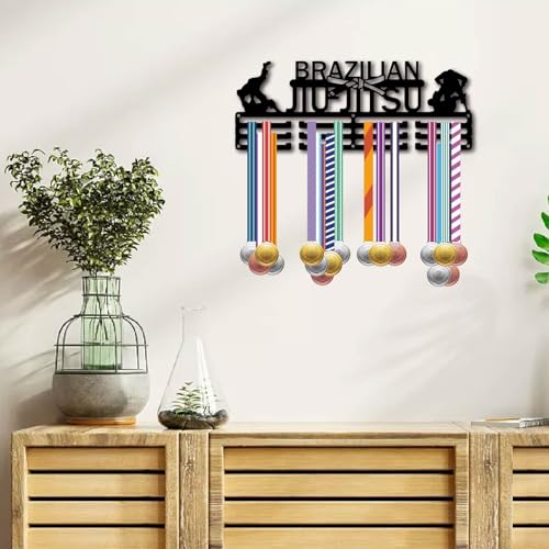 Brazilian Jiu Jitsu Medal Holder Display Rack - Black 15.7x5.9 Inch