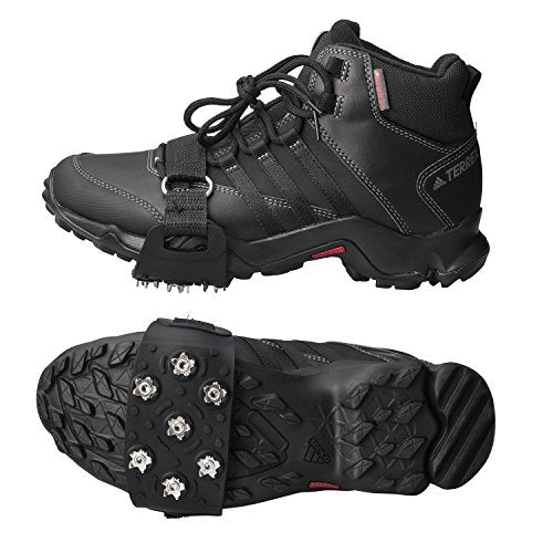 7-Point Traction Cleats for Shoes - Adjustable Anti-Skid Grips - Black