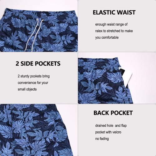 Men's Quick Dry Swim Trunks - Beach Vacation Board Shorts - X-Large