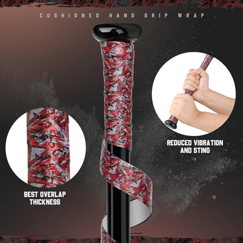 Non-Slip Baseball Softball Bat Grip Tape - Red, 1.1mm Thickness