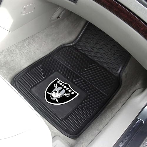 Heavy Duty Vinyl Car Floor Mats Set - Front Row, Las Vegas Raiders