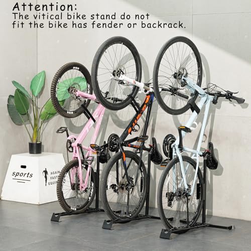 YueTong Bike Stand for Vertical Bike Storage,Upright Bicycle Stand Indoor,Standing Bike Rack for Garage Floor,Suit for MTB,Road Bike,Woman Bike and E-bike.
