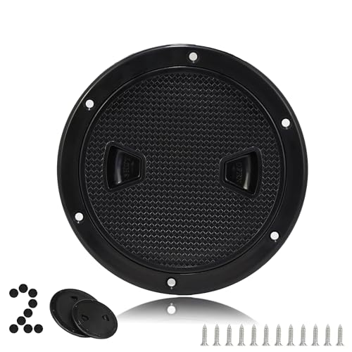 PLOOTA 4-inch Marine Boat Round Deck Hatch Cover 2-Pack Non-Slip Water-Tight Access Plate with Screws