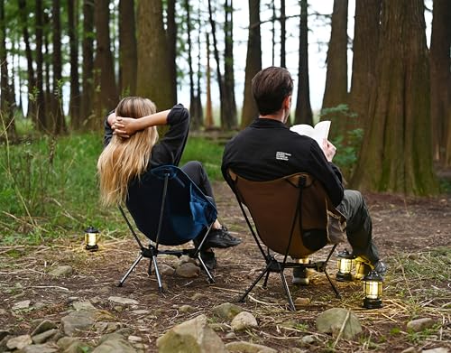 MARCHWAY Khaki Lightweight Folding Camping Chair with Spring Lock, 330 lbs
